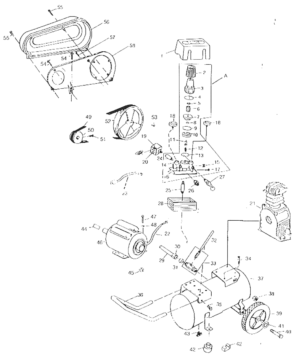 Air-Compressor Parts Diagram and Parts List for HL7012  Campbell Hausfeld Compressor
